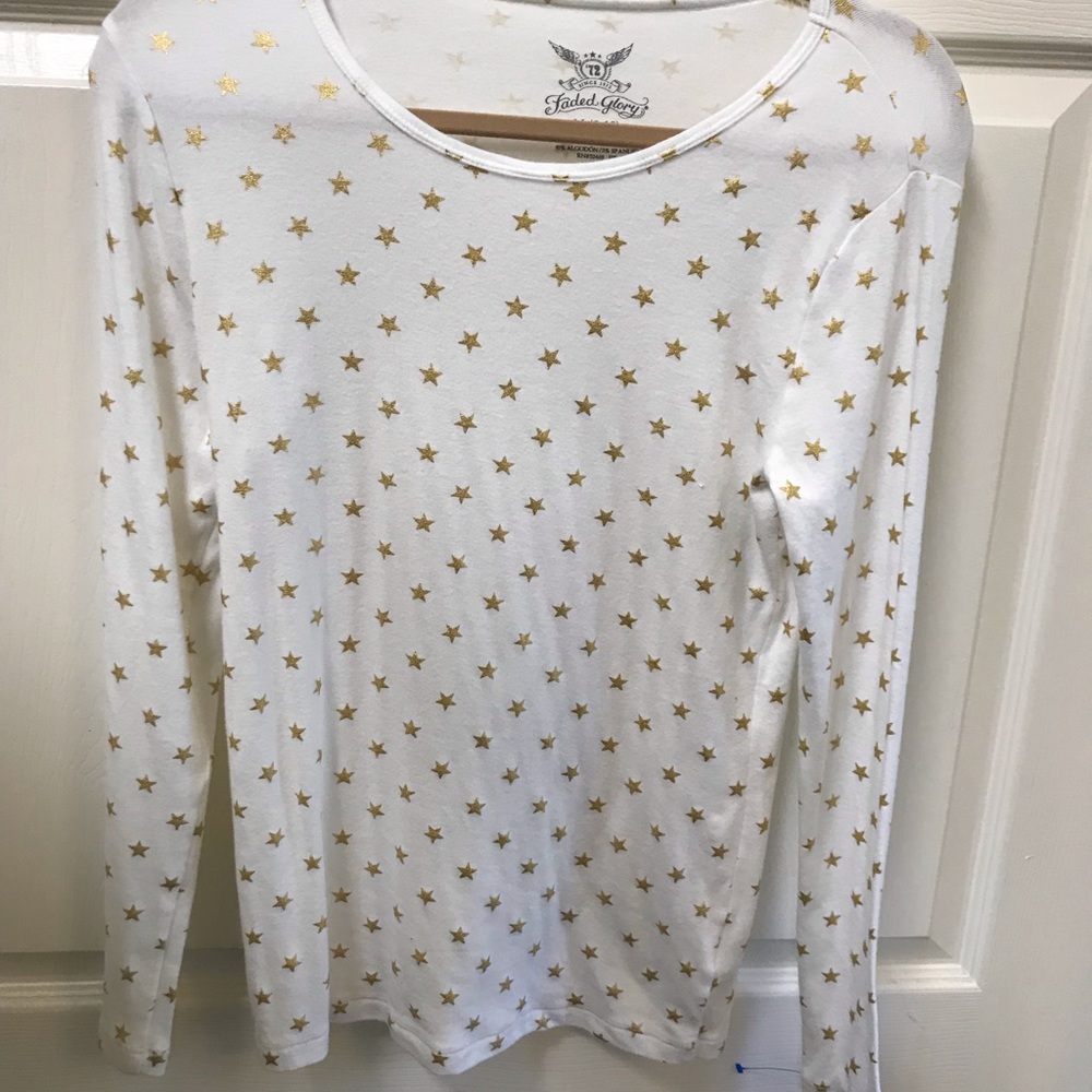 NWT Faded Glory M stretchy TEE white NEW
